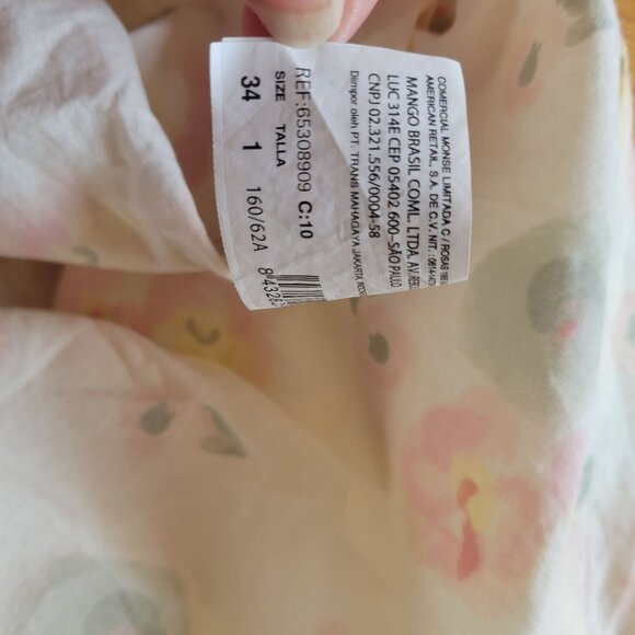 MNG By Mango Floral Skirt Size 2 Cotton Blend Womens Soft Pastel Colors - Picture 6 of 6